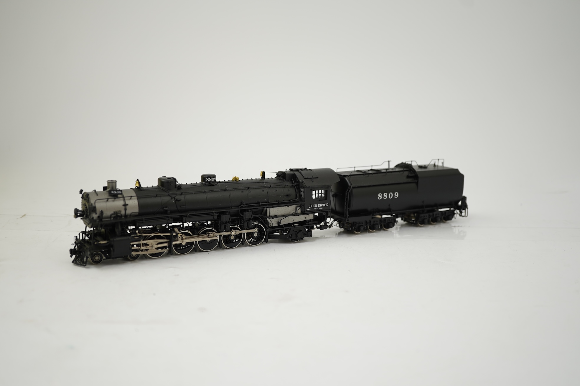 A boxed HO gauge Precision Scale Co. Crown Series (17030-2) model of Union Pacific, 8809, 4-10-2 locomotive with bogie tender, powered for two rail operation.